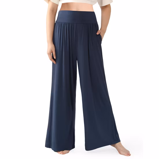 Pantaloni da pigiama da donna estivi personalizzati Pantaloni da pigiama da donna in viscosa con volant per la casa